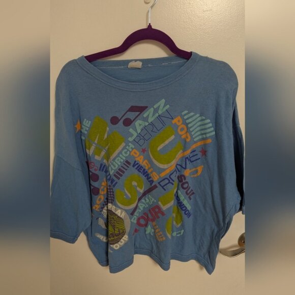 Vintage Blue Graphic Music Shirt - Size Medium - Picture 2 of 2